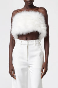 Top à plumes - White