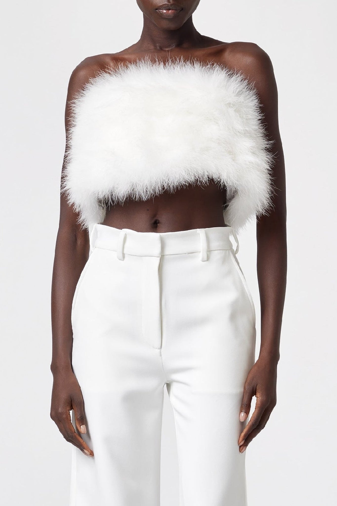 Top à plumes - White