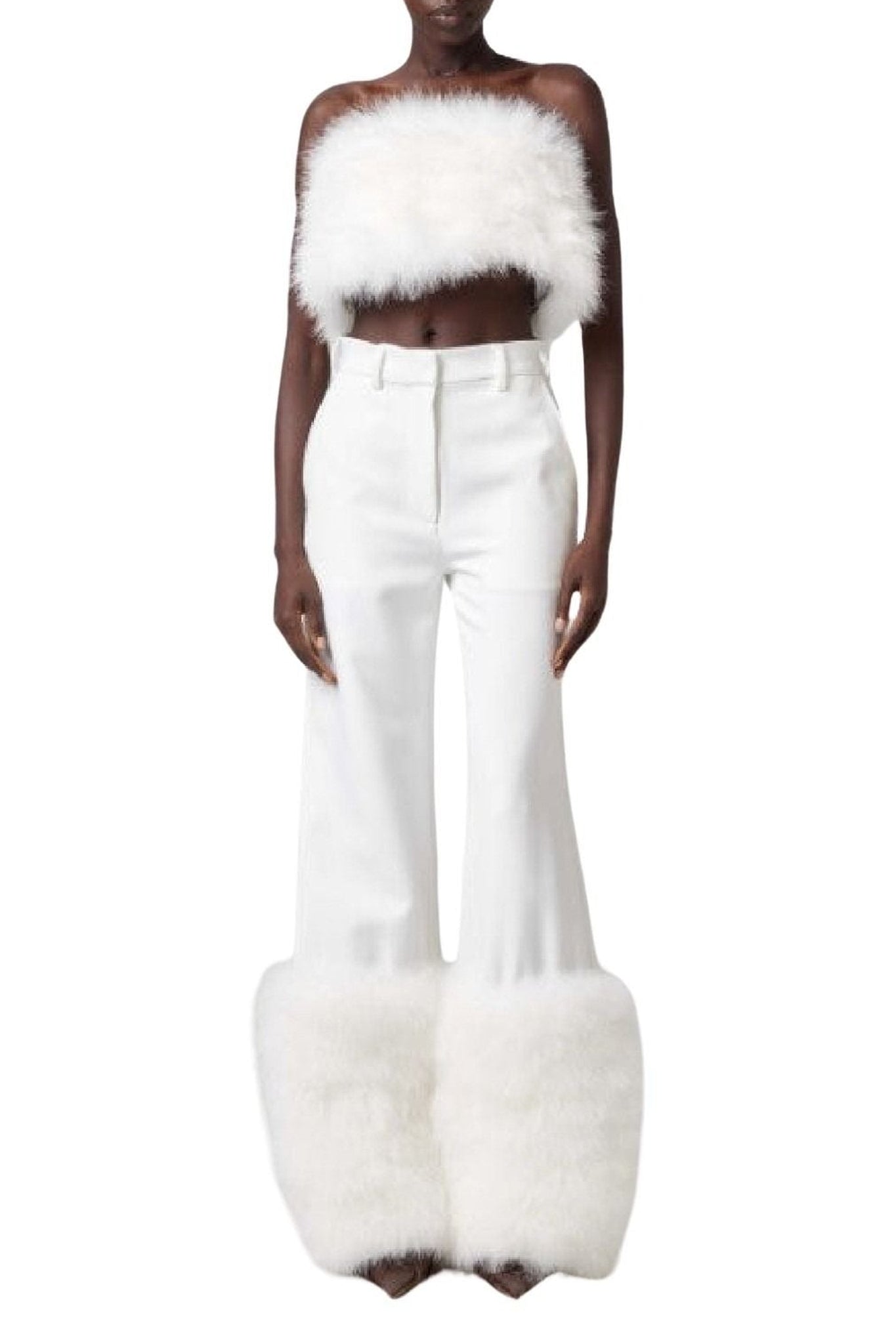 Top à plumes - White