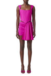 Top effet bustier en laine - Fuxia