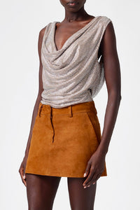 Top à cristaux - Beige