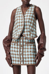 Gilet à galon tressé - Sky Blue