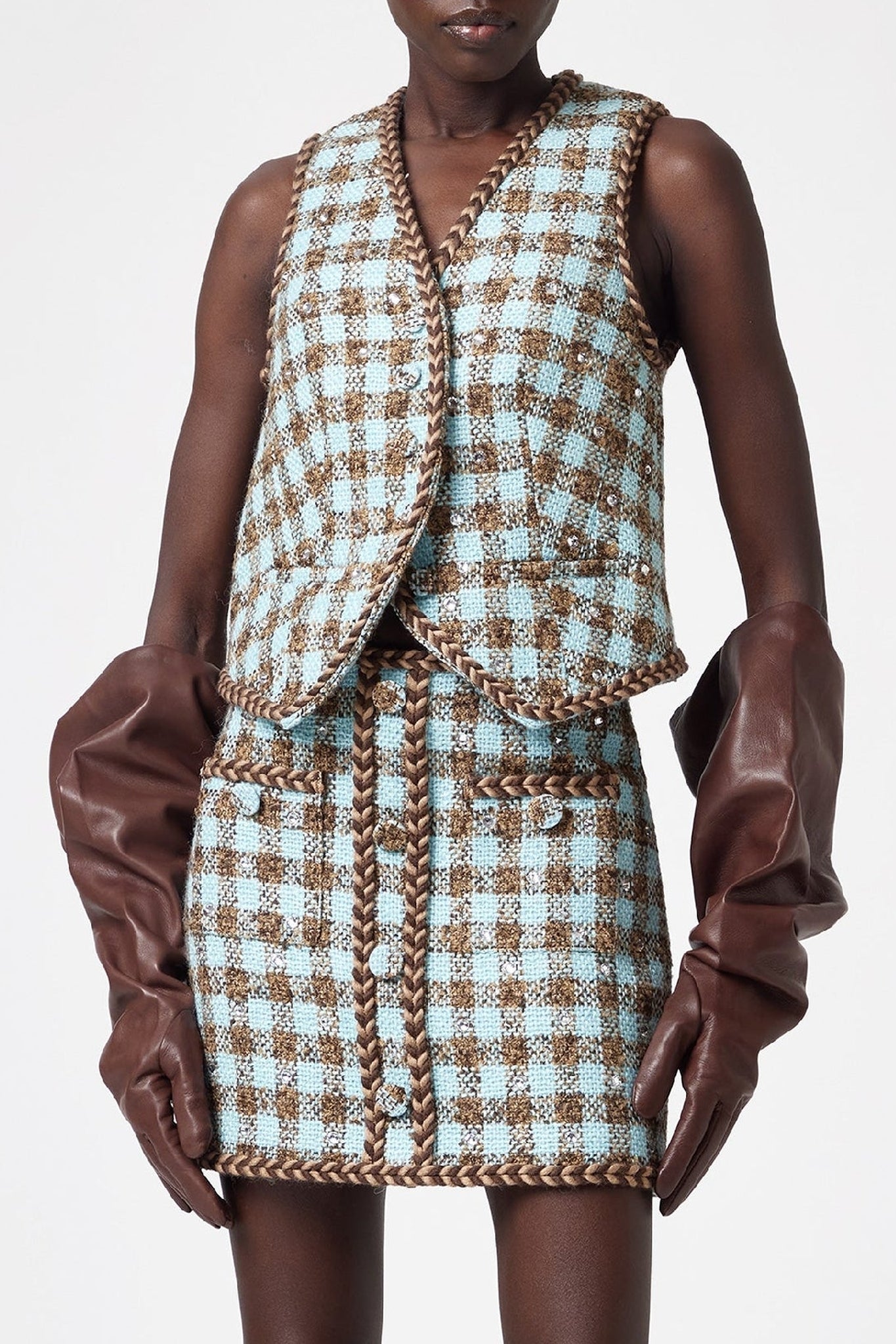 Gilet à galon tressé - Sky Blue