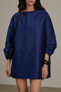 BLEU VIF ROBE CHAINE & TRAME CYBELE