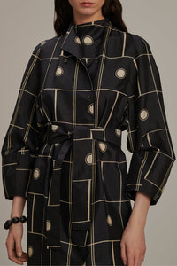 NOIR/ECRU ROBE CHAINE & TRAME BANDORA