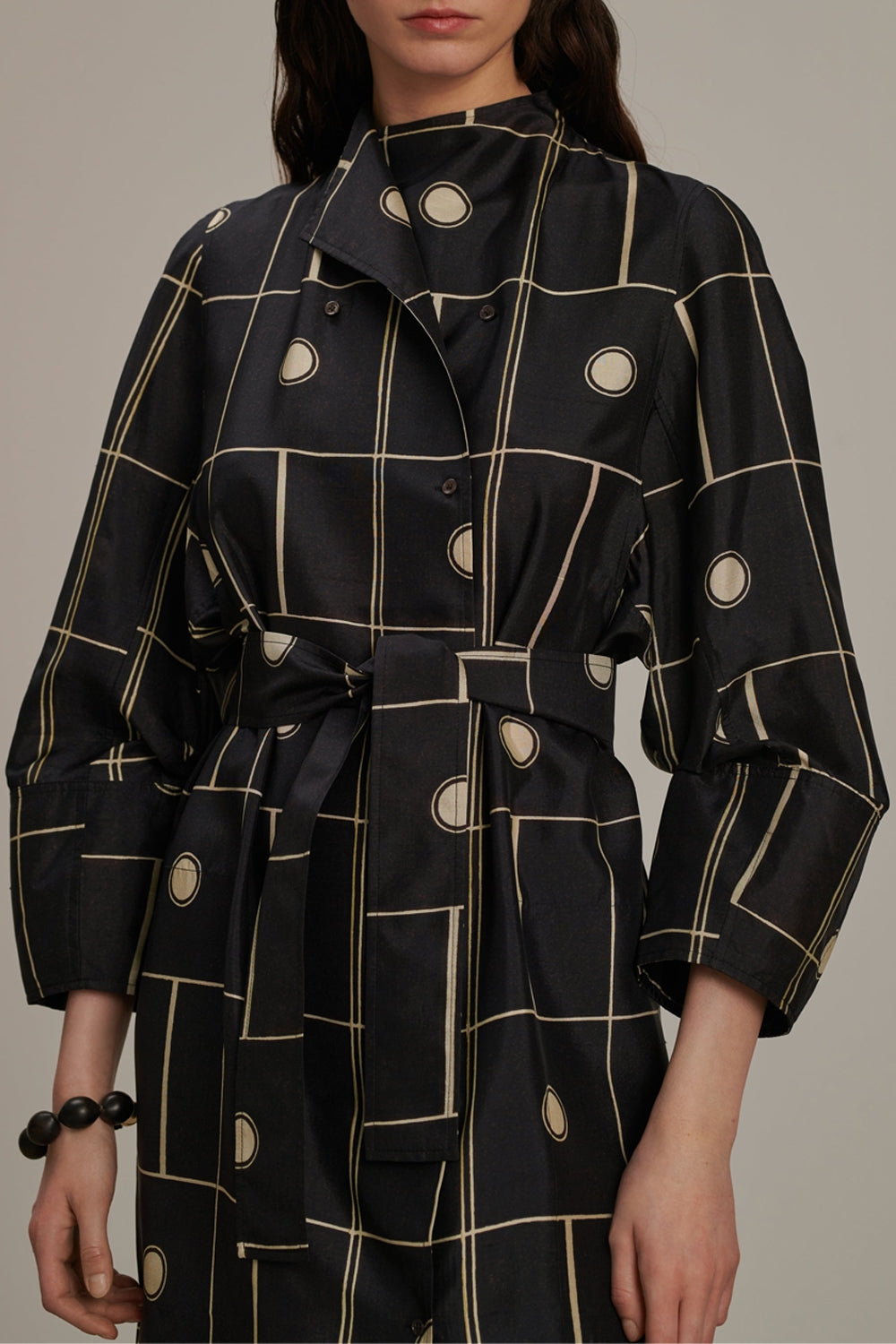 NOIR/ECRU ROBE CHAINE & TRAME BANDORA