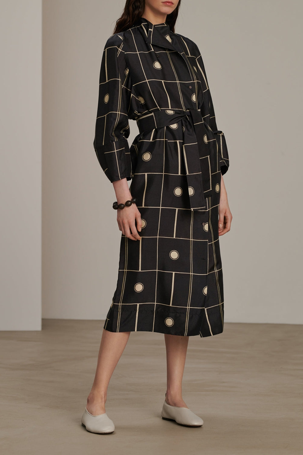 NOIR/ECRU ROBE CHAINE & TRAME BANDORA