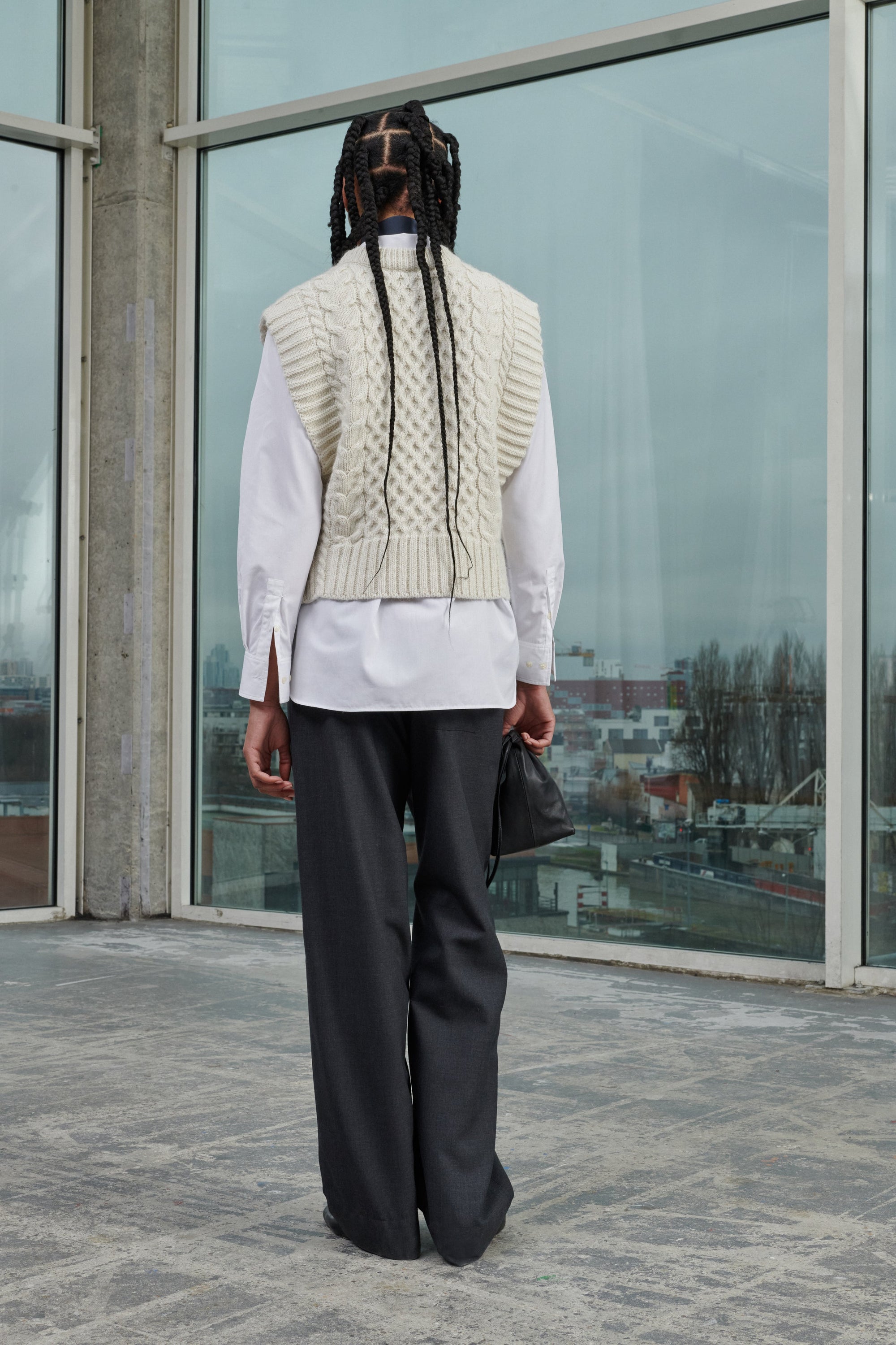 GRIS CHINE FONCE PANTALON VIVIAN