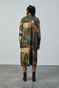 VERT/MARRON ROBE CHAINE & TRAME VEDA