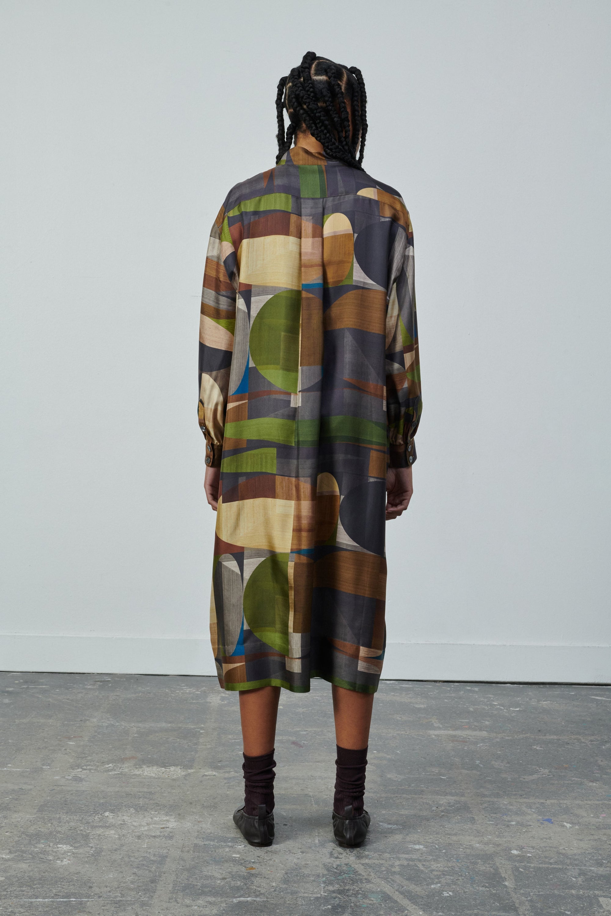 VERT/MARRON ROBE CHAINE & TRAME VEDA