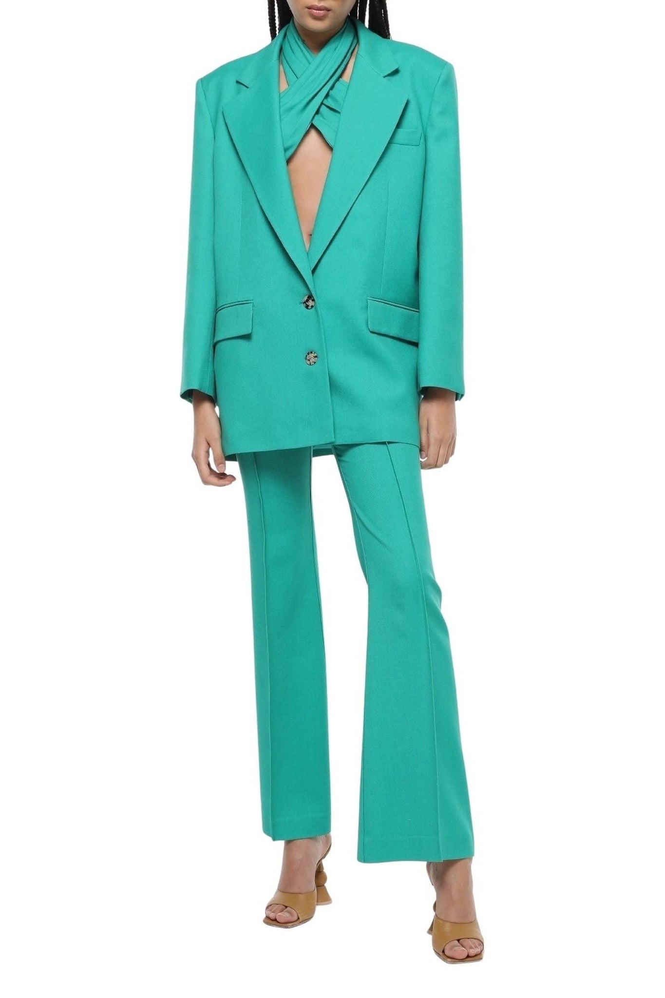 Blazer oversize en laine - Green