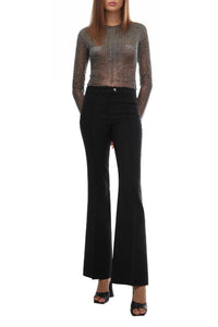 Pantalon évasé en laine - Black