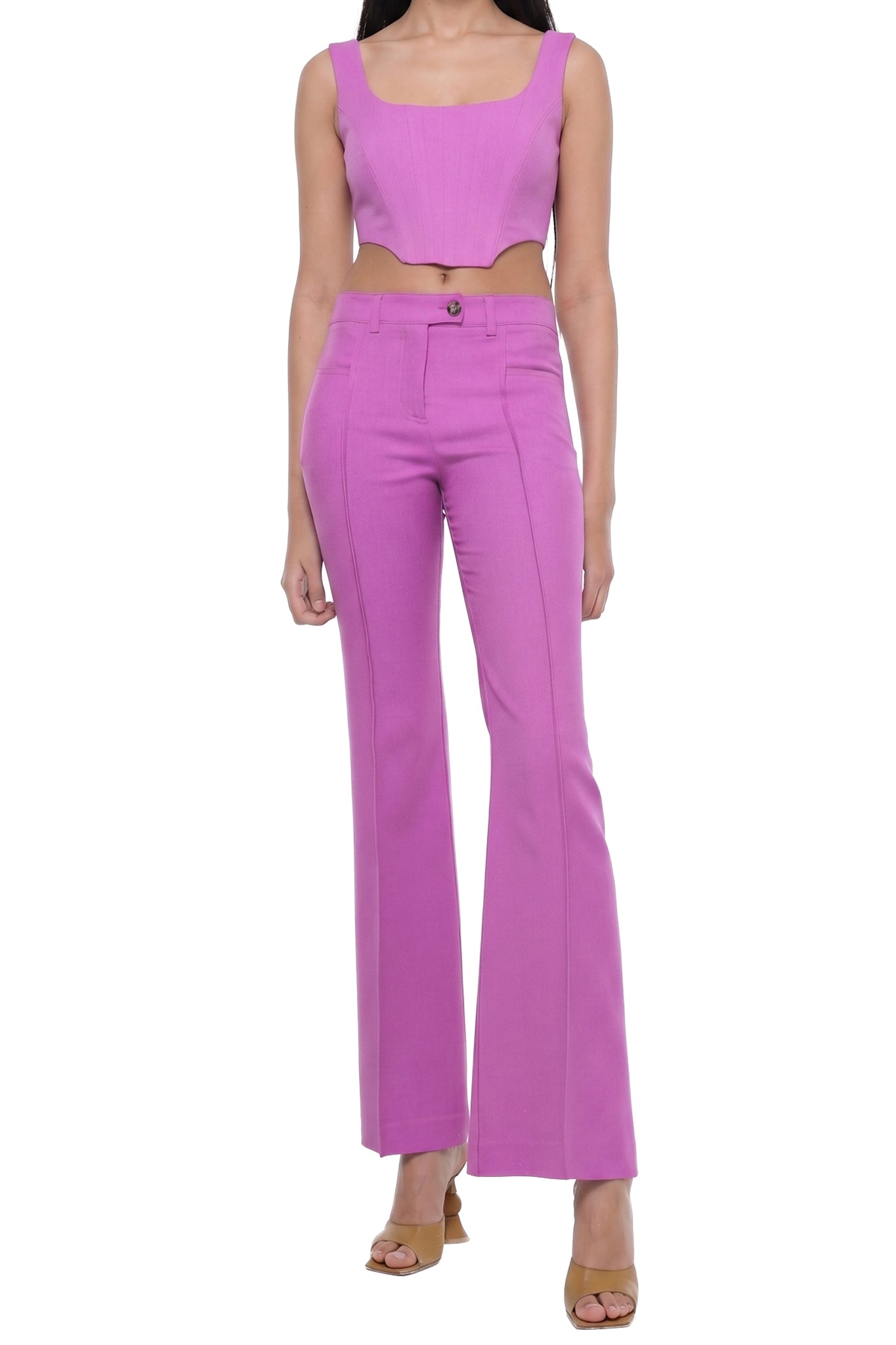 RECOLO VIBRANT LILAC /// Pantalon évasé en laine - Vibrant Lilac