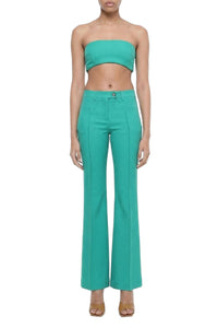 Pantalon évasé en laine - Emerald Green
