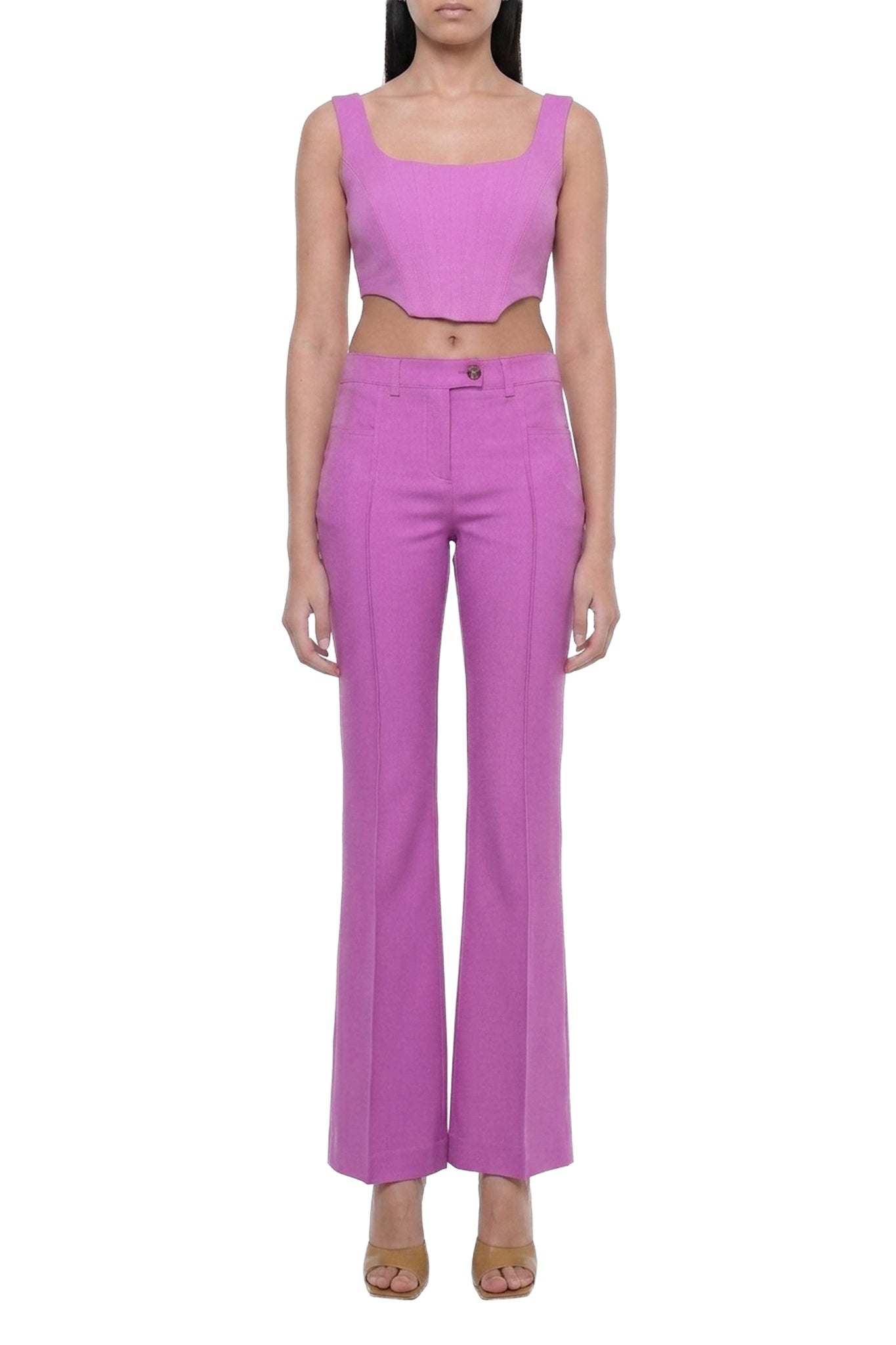 Pantalon évasé en laine - Vibrant Lilac