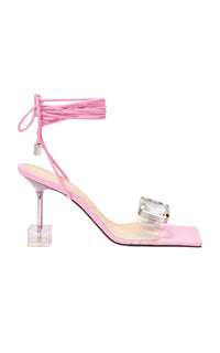 95 leather sandals with rhinestone embellishments - Pink