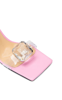 95 leather sandals with rhinestone embellishments - Pink