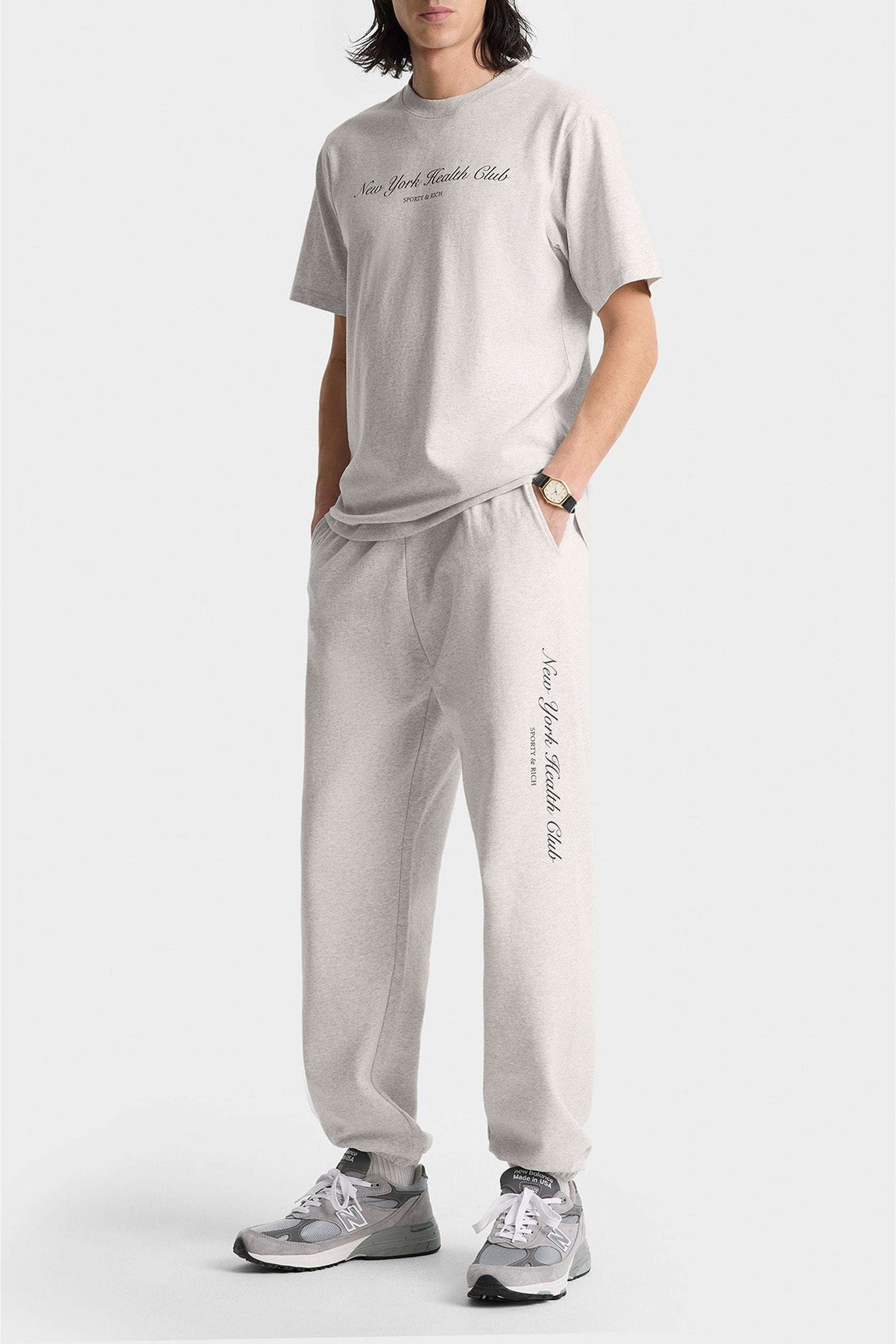 Pantalon de survêtement NY Health Club imprimé - Heather Gray