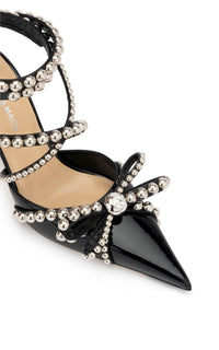 Patent leather and pearl 85 strap court shoes - Black