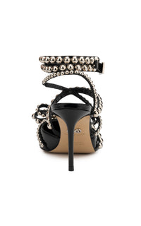 Patent leather and pearl 85 strap court shoes - Black