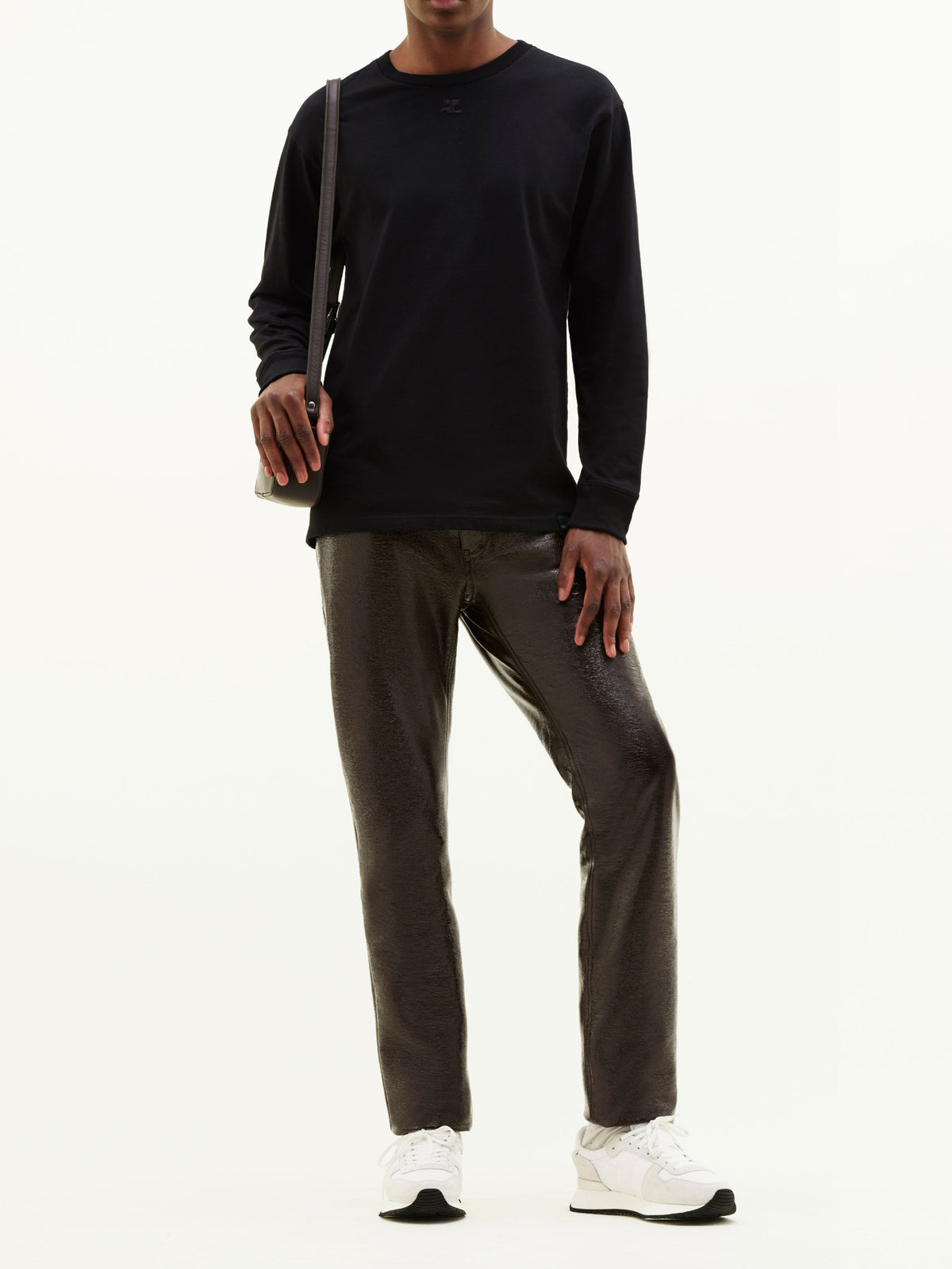 Réédition 5-pocket vinyl trousers - Chocolate