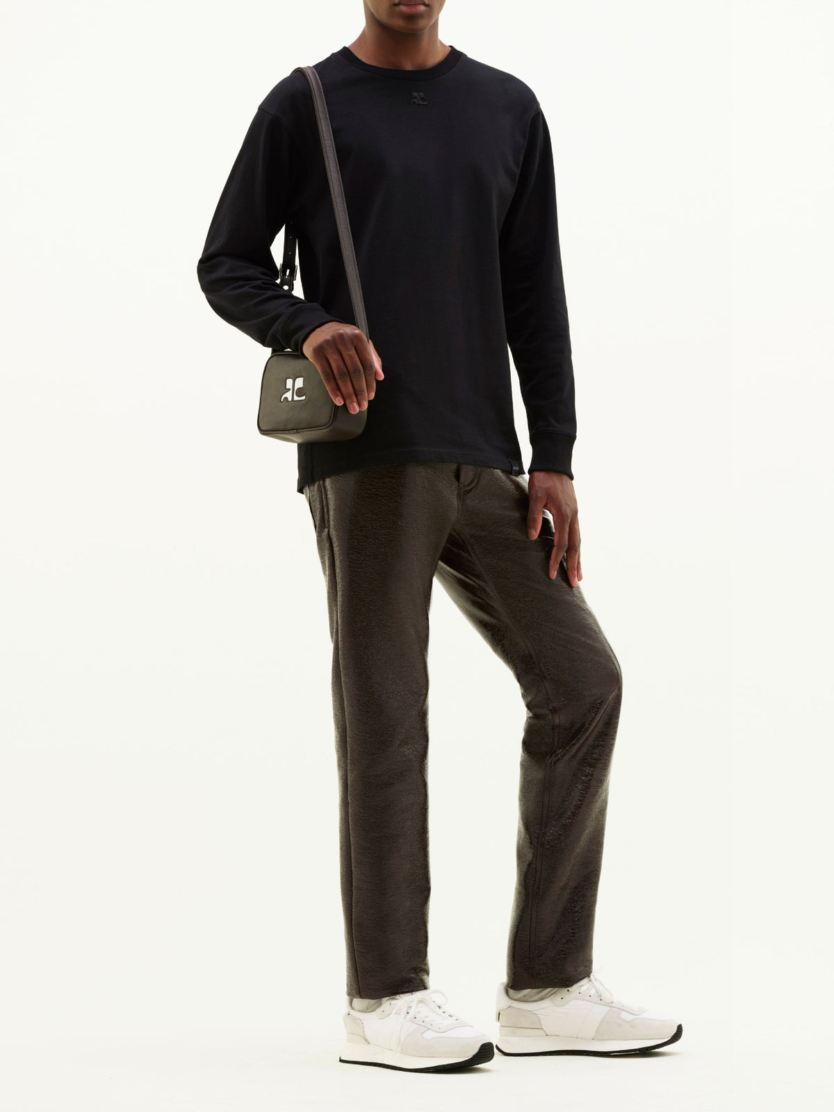 Réédition 5-pocket vinyl trousers - Chocolate
