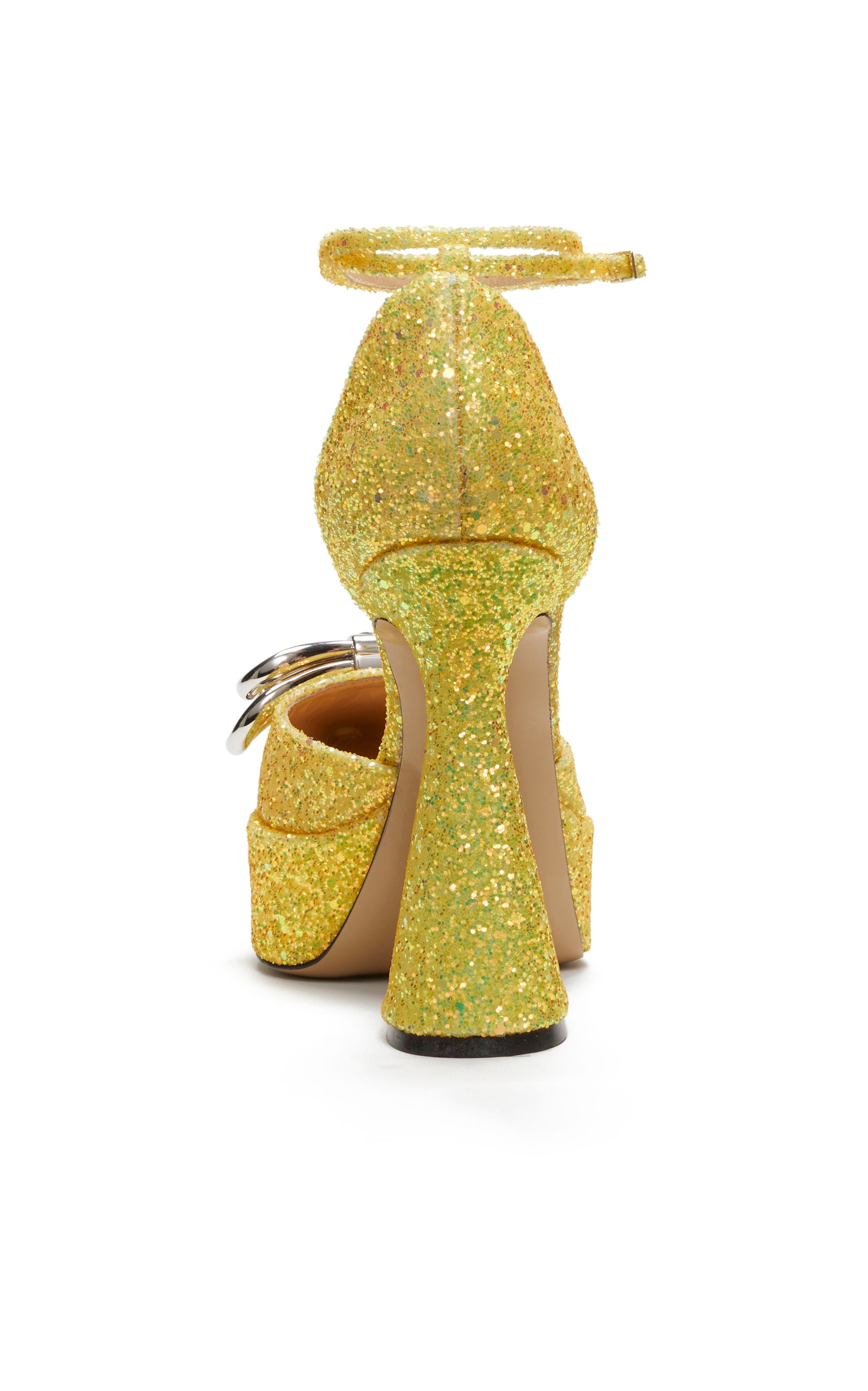 Escarpins à plateforme Double Bow 140 à strass - Pale Yellow