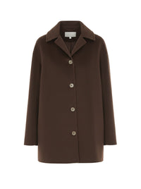 Manteau en laine à boutonnage simple - Brown