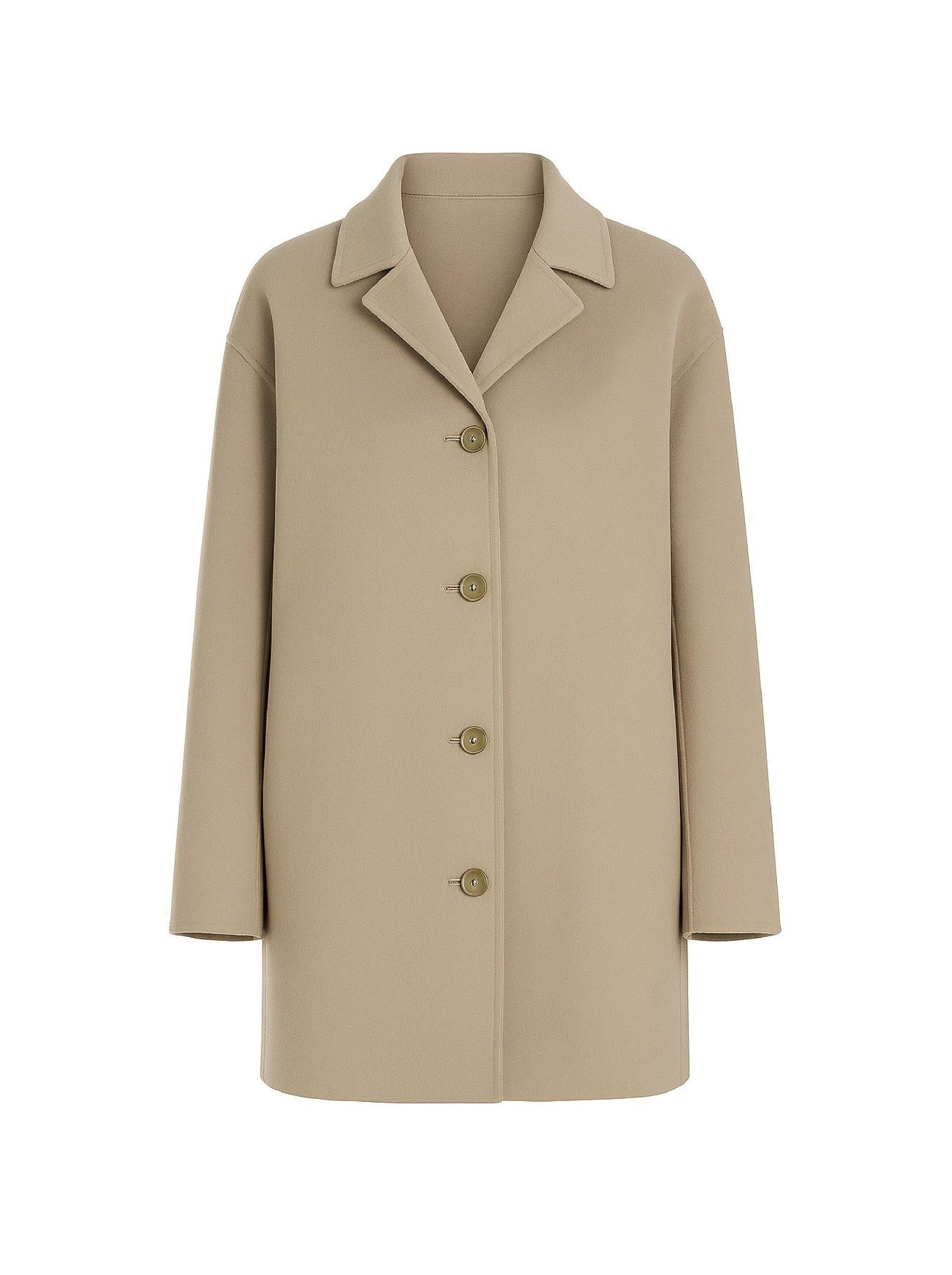 Manteau en laine à boutonnage simple - Grey