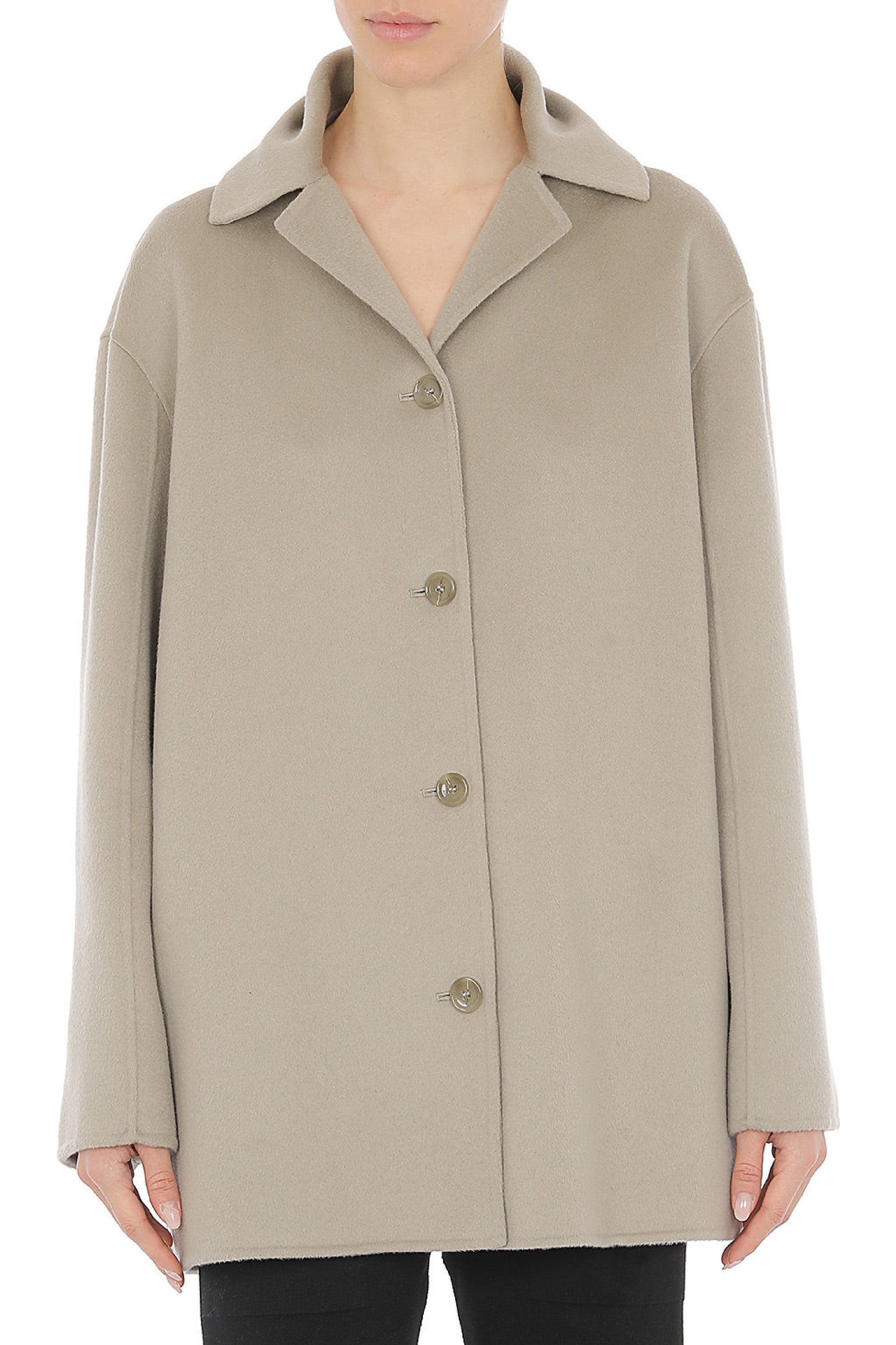 Manteau en laine à boutonnage simple - Grey