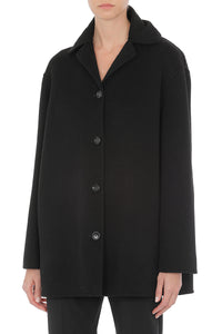 Manteau en laine à boutonnage simple - Black