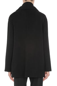Manteau en laine à boutonnage simple - Black