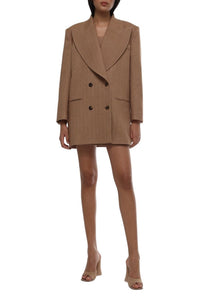 Blazer croisé en laine - Mocaccino