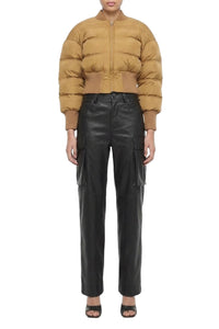 Short quilted puffer jacket - Mocaccino