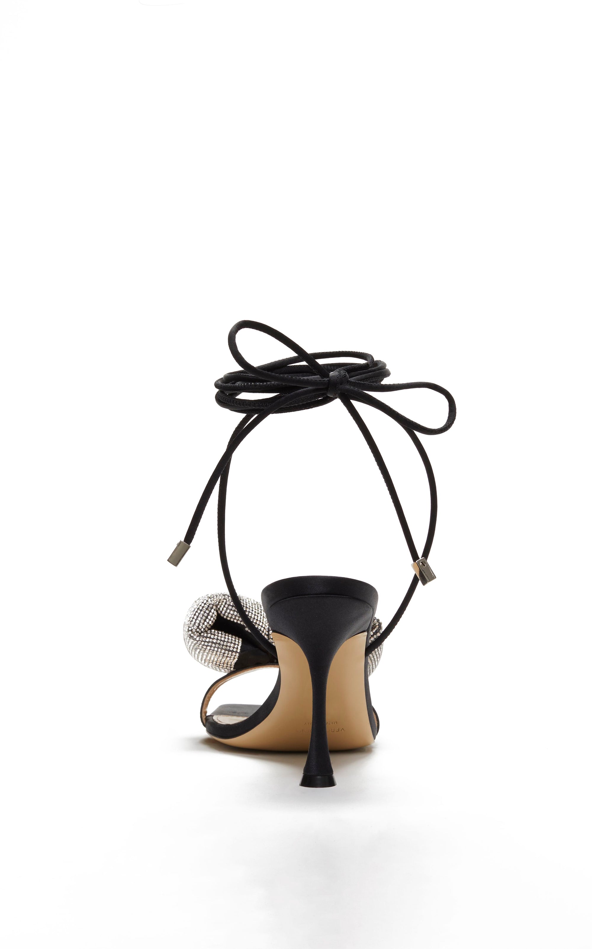 Nicole 95 heeled sandals in silk & rhinestone - Black