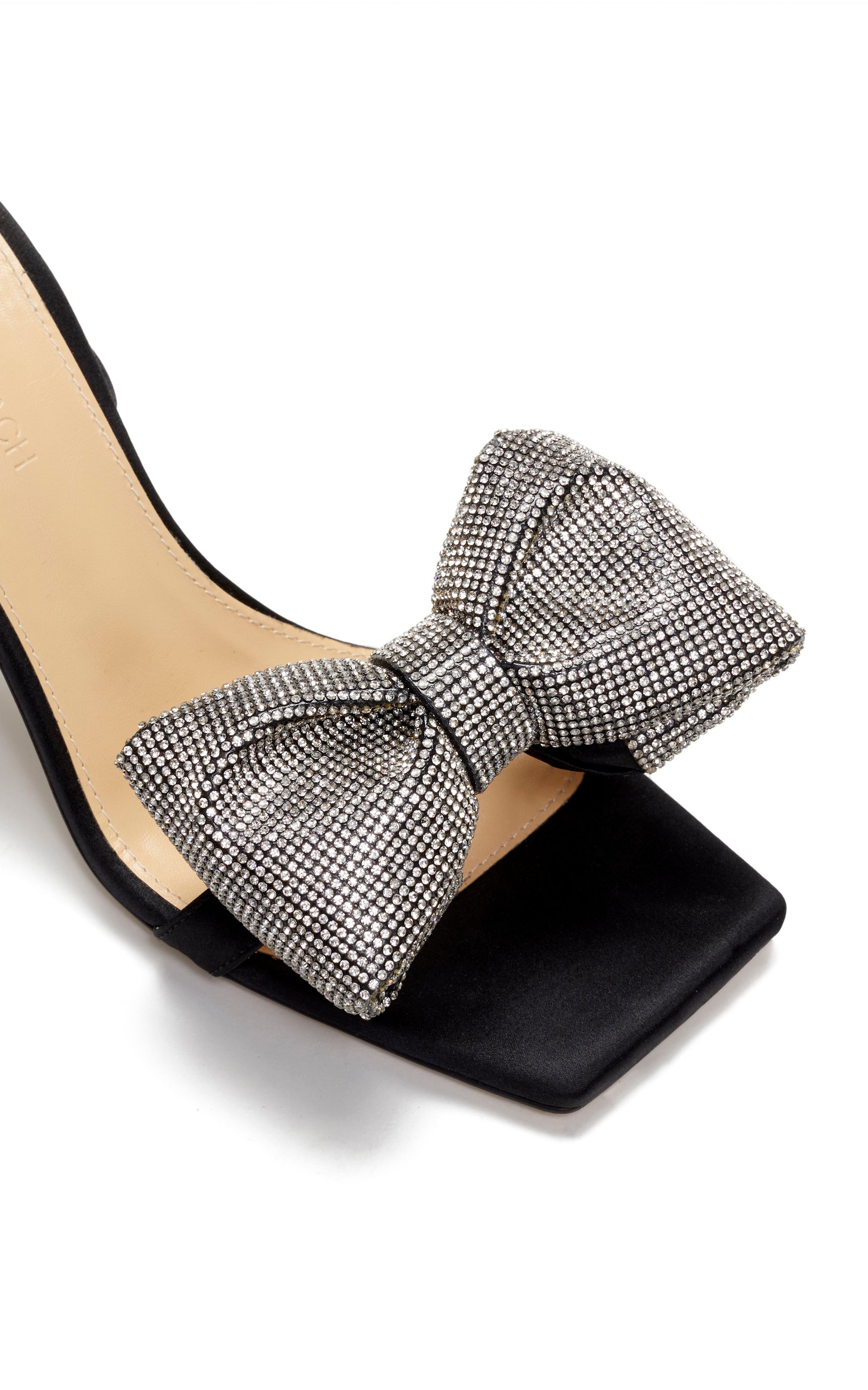 Nicole 95 heeled sandals in silk & rhinestone - Black