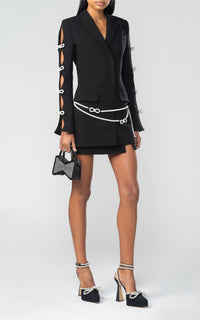 Short wool skirt - Black