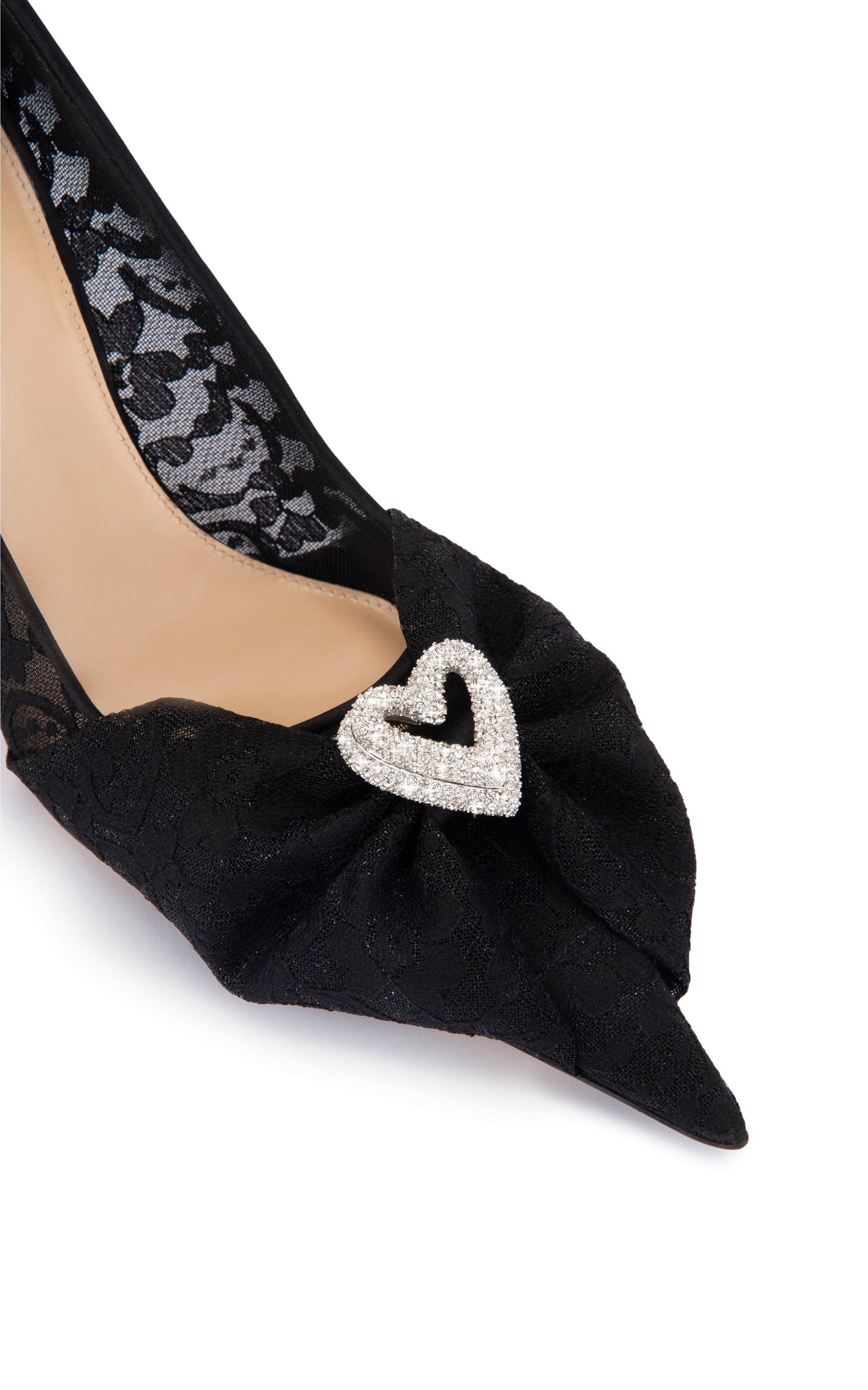 Escarpins Double Heart 95 à strass - Black