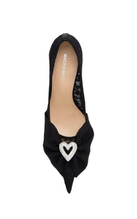 Escarpins Double Heart 95 à strass - Black