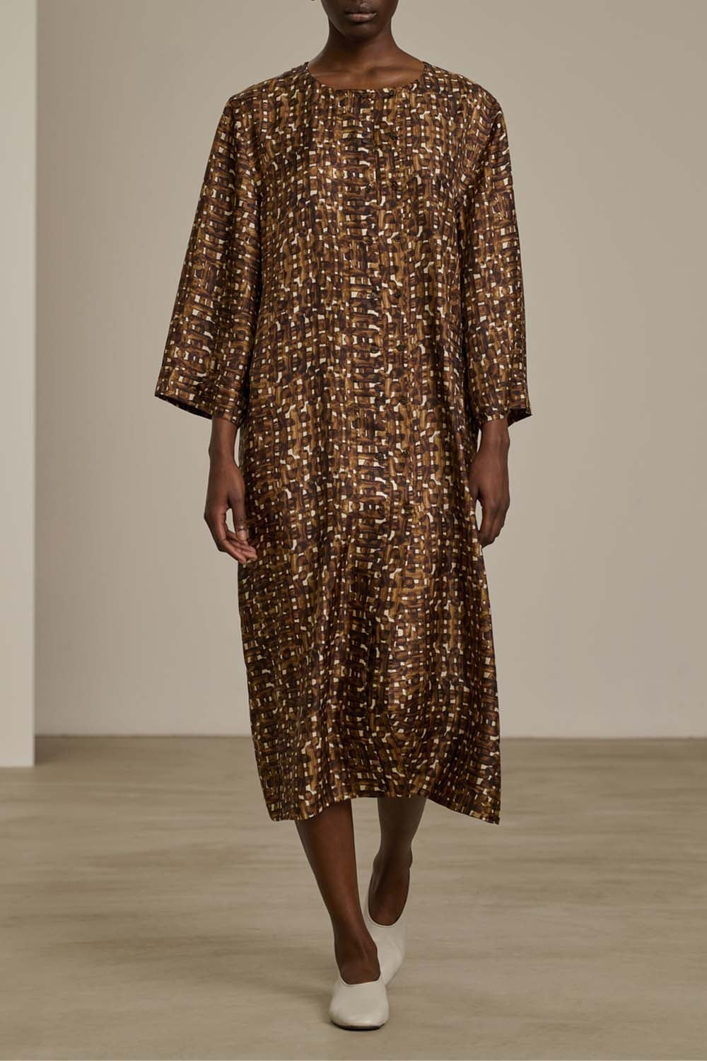 CHARBON/ECRU ROBE CHAINE & TRAME URUGUAY