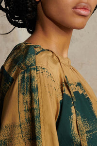 BEIGE/BLEU ROBE CHAINE & TRAME UYUNI