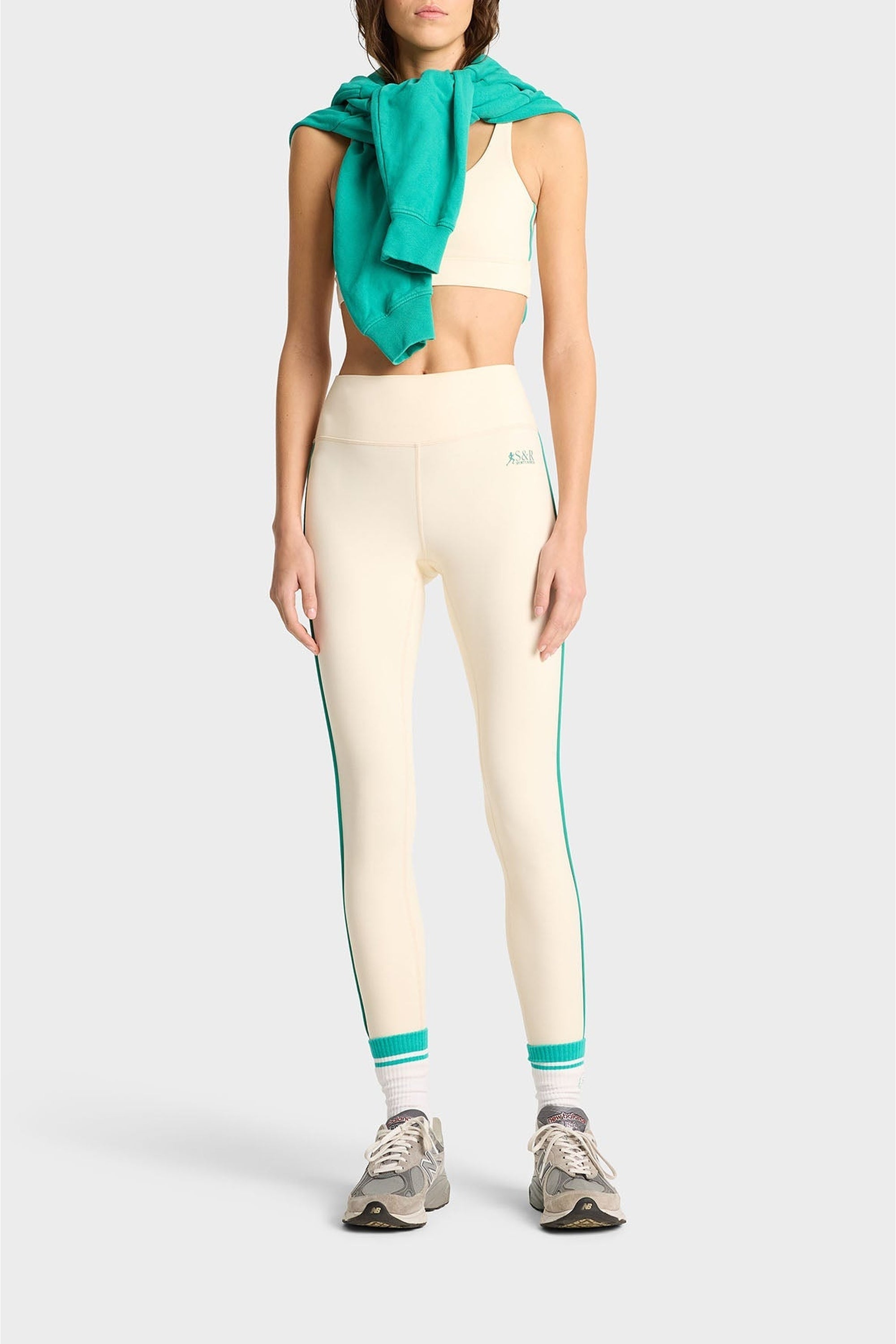 SR Runner Legging with piping - Cream