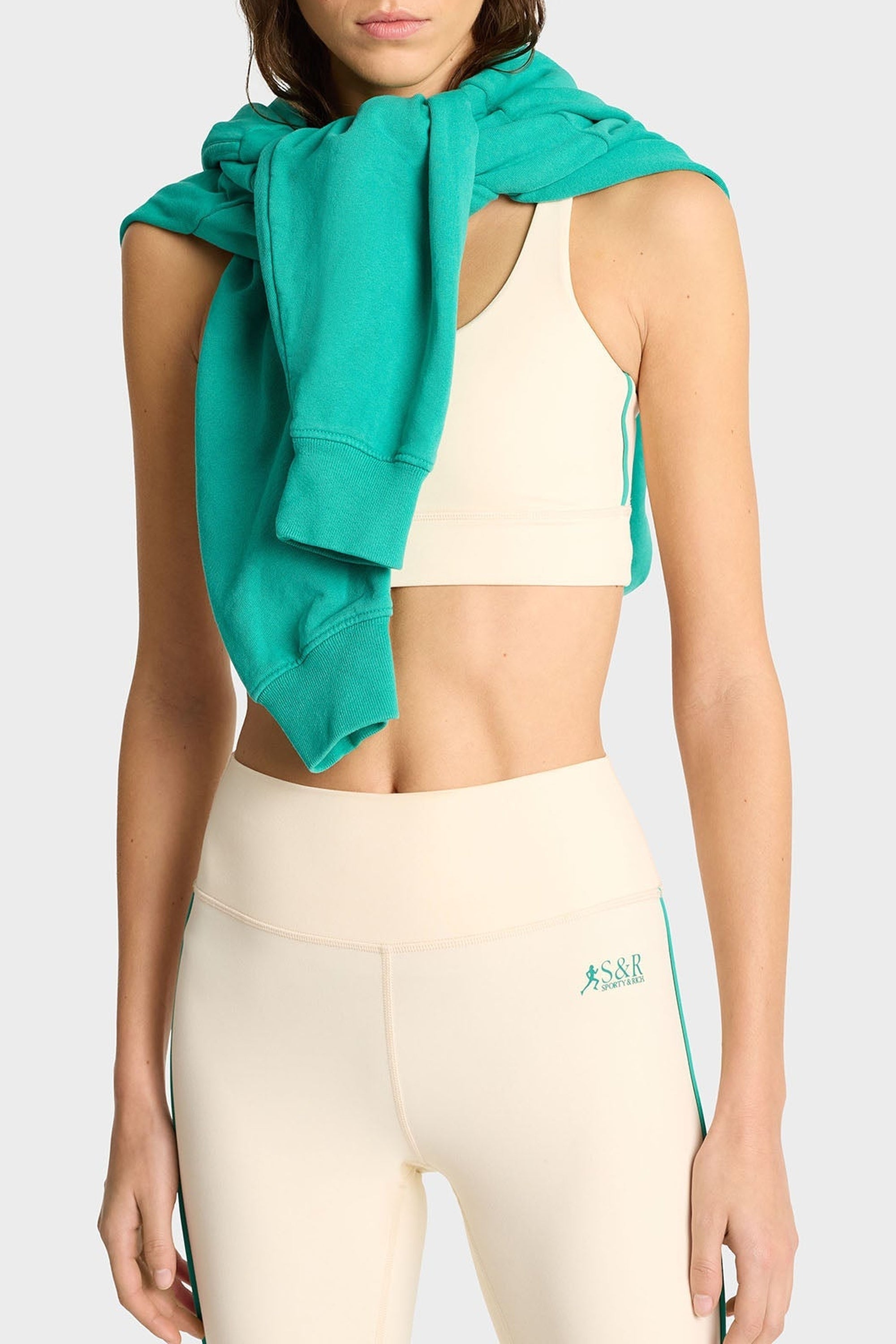 SR Runner Legging with piping - Cream