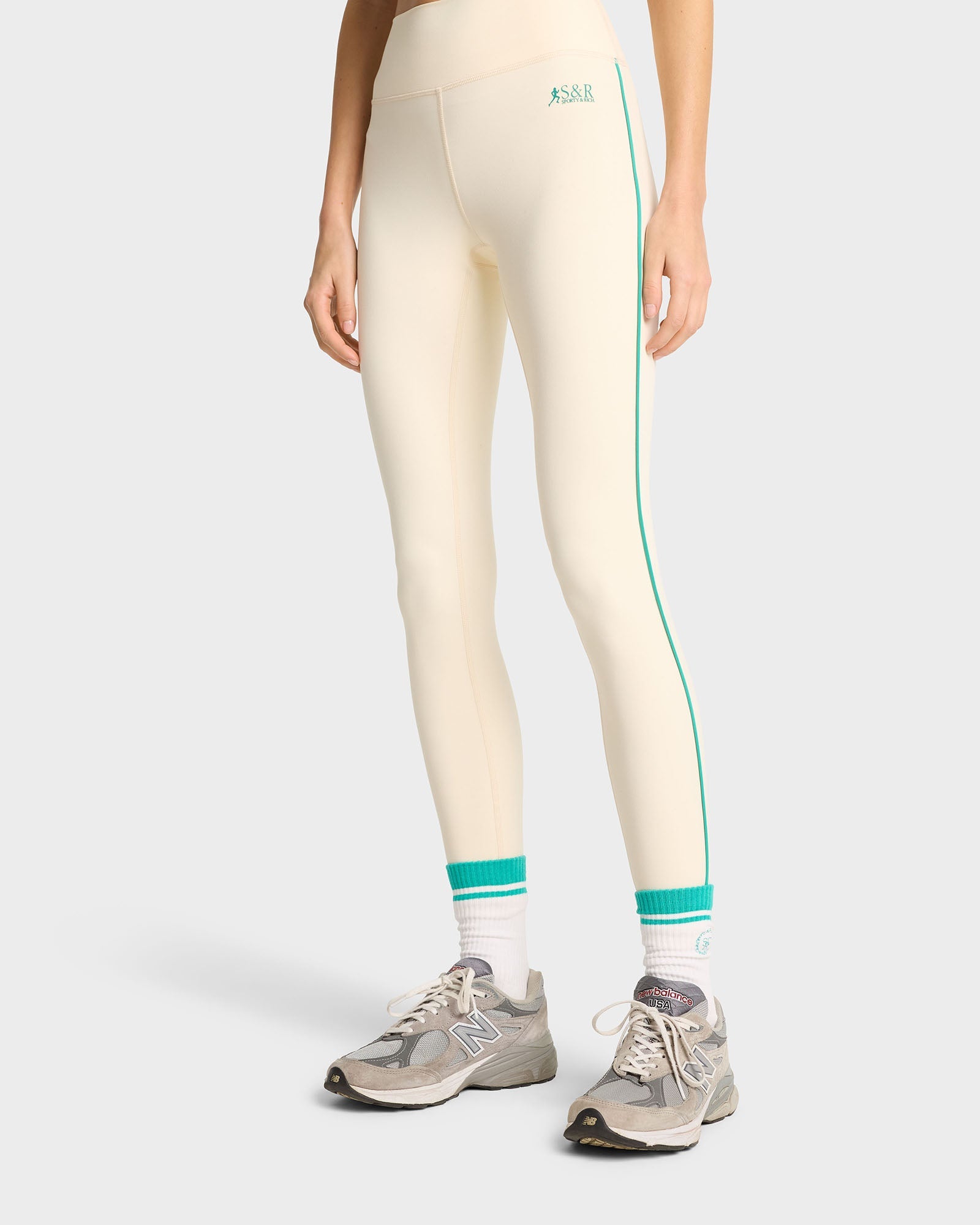 SR Runner Legging with piping - Cream
