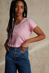 ROSE _ Tee-Shirt Dominique en coton - Rose