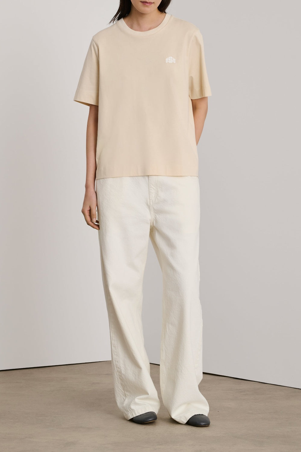 T-shirt Eileen à manches courtes en coton - Crème
