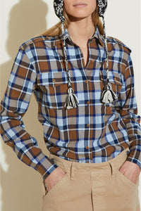 Blouse Caporal coupe droite - Blue