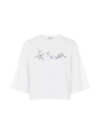 T-shirt avec broderie florale - White