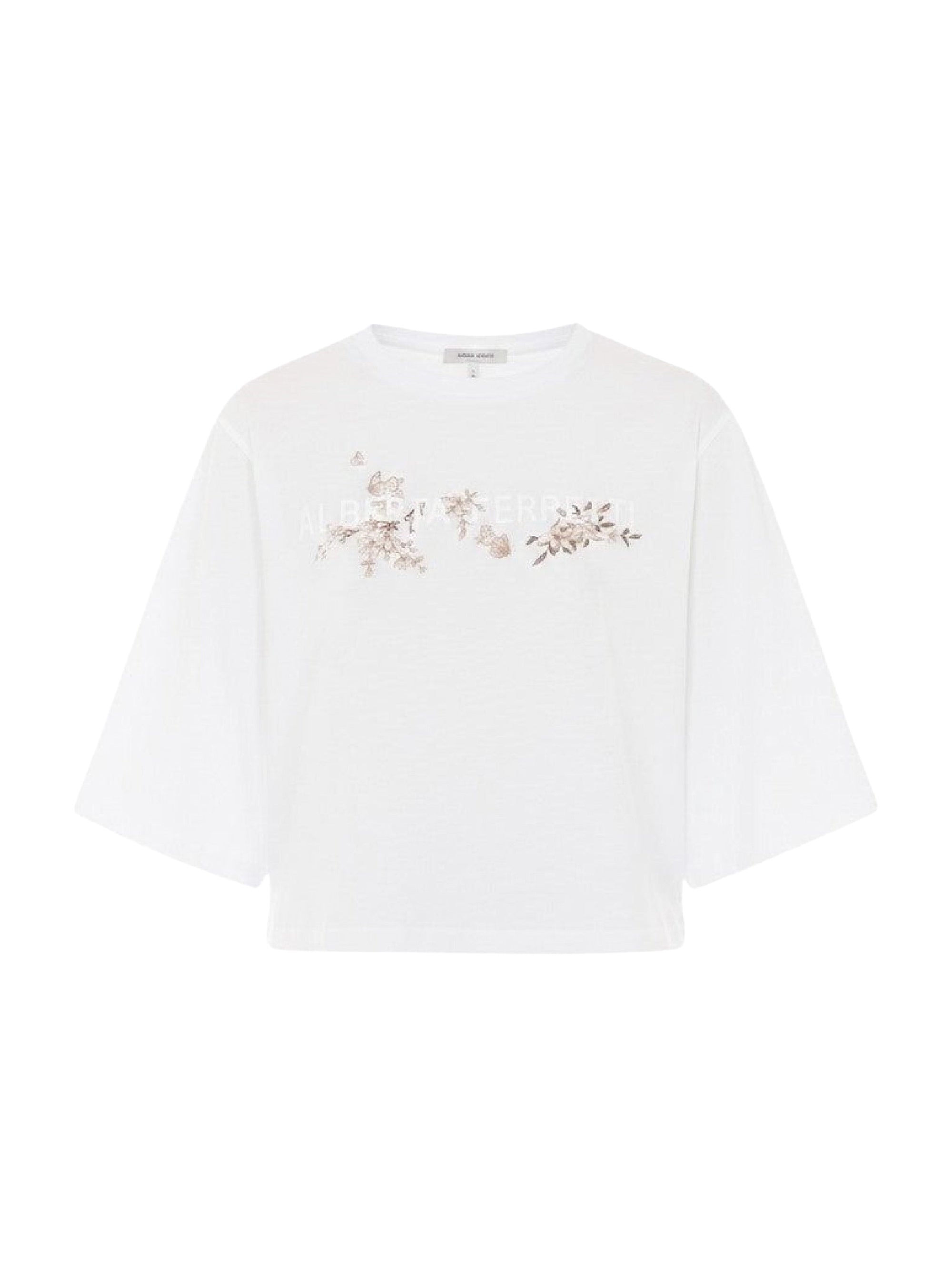 T-shirt avec broderie florale - White