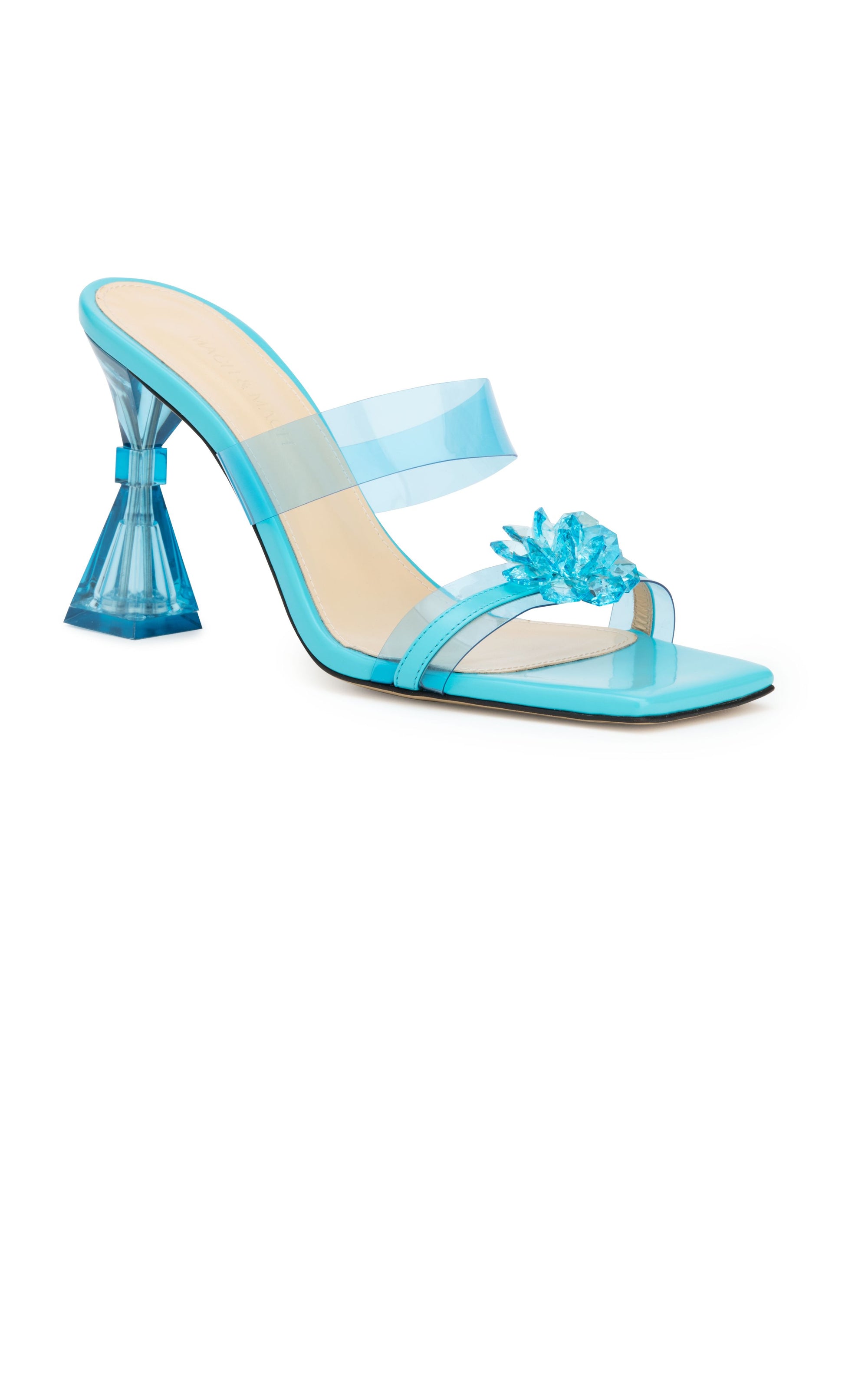 Bow 95 Heeled Mules - Light Blue